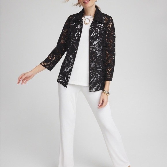 Chico’s The Travelers™ Collection Black Lace Jacket - Picture 9 of 11